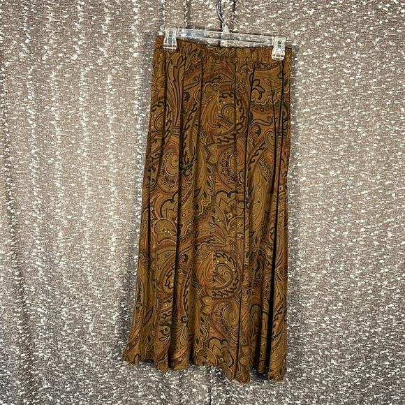 Liz Claiborne 2 Piece Skirt Set‎ Paisley Brown - Picture 8 of 9